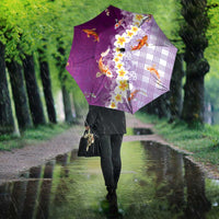 Hawaii And Japan Umbrella Plumeria Lei With Koi Fish Purple LT05 - Polynesian Pride