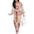 Siva Samoa Family Matching Off Shoulder Long Sleeve Dress and Hawaiian Shirt Samoan Taupou With Polynesian Pattern LT05 Mom's Dress Beige - Polynesian Pride