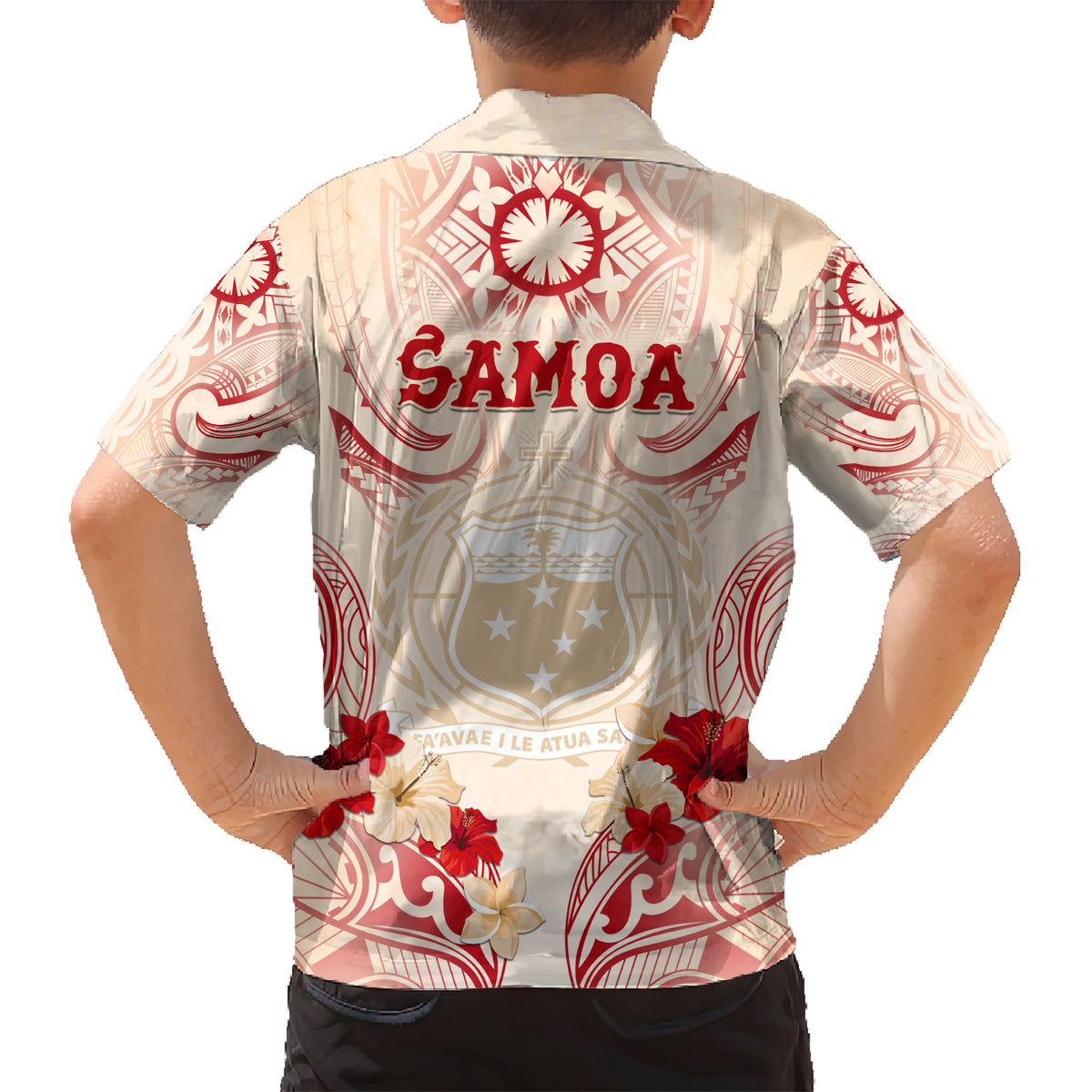 Siva Samoa Kid Hawaiian Shirt Samoan Taupou With Polynesian Pattern LT05 - Polynesian Pride