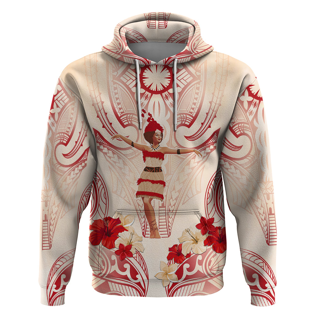 Siva Samoa Zip Hoodie Samoan Taupou With Polynesian Pattern LT05 Pullover Hoodie Beige - Polynesian Pride