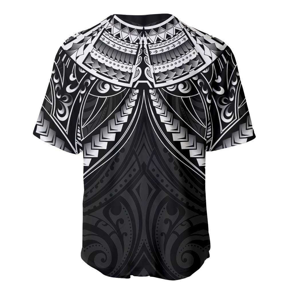 New Zealand Morepork Baseball Jersey Maori Pattern Black