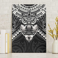 New Zealand Morepork Canvas Wall Art Maori Pattern Black LT05 Without Frame Black - Polynesian Pride