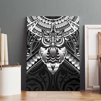 New Zealand Morepork Canvas Wall Art Maori Pattern Black LT05 - Polynesian Pride