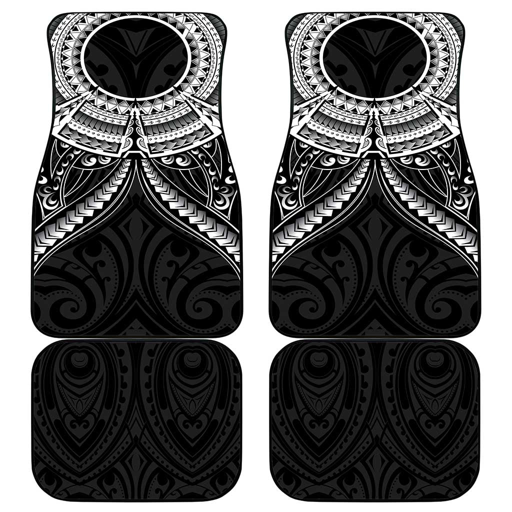 New Zealand Morepork Car Mats Maori Pattern Black LT05 - Polynesian Pride