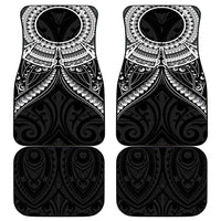 New Zealand Morepork Car Mats Maori Pattern Black LT05 - Polynesian Pride