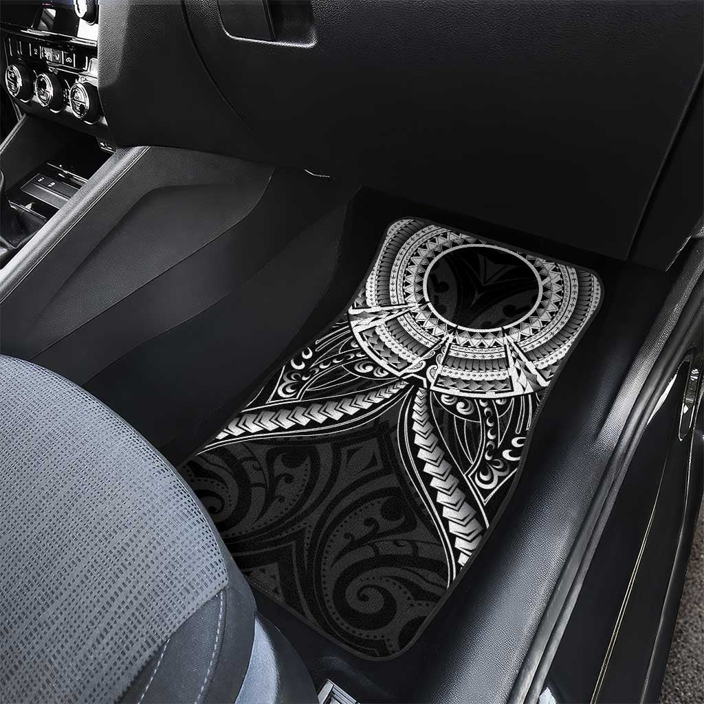 New Zealand Morepork Car Mats Maori Pattern Black LT05 - Polynesian Pride