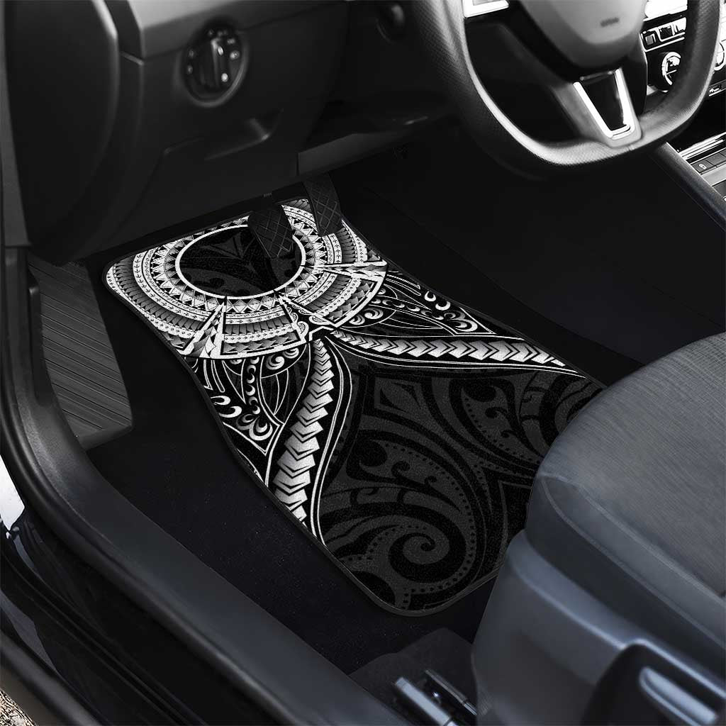 New Zealand Morepork Car Mats Maori Pattern Black LT05 - Polynesian Pride