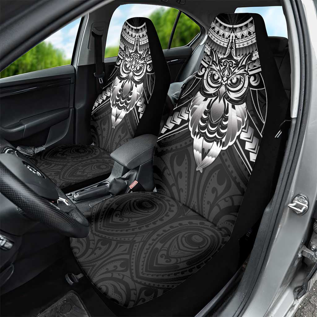 New Zealand Morepork Car Seat Cover Maori Pattern Black