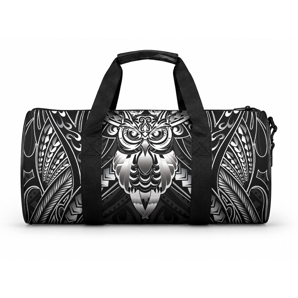 New Zealand Morepork Duffle Bag Maori Pattern Black LT05 One size Black - Polynesian Pride