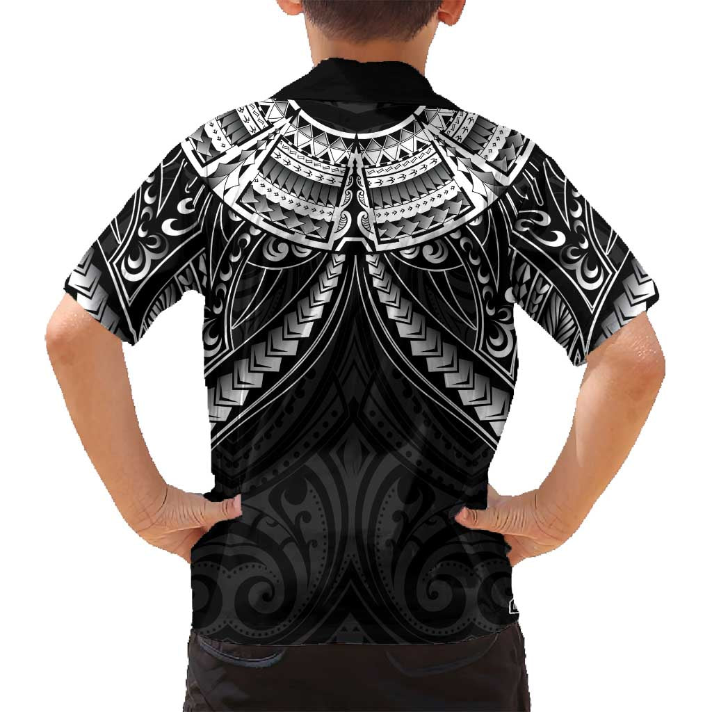 New Zealand Morepork Family Matching Long Sleeve Bodycon Dress and Hawaiian Shirt Maori Pattern Black LT05 - Polynesian Pride