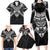 New Zealand Morepork Family Matching Long Sleeve Bodycon Dress and Hawaiian Shirt Maori Pattern Black