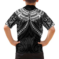 New Zealand Morepork Family Matching Puletasi and Hawaiian Shirt Maori Pattern Black LT05 - Polynesian Pride
