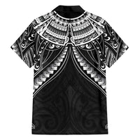 New Zealand Morepork Family Matching Tank Maxi Dress and Hawaiian Shirt Maori Pattern Black