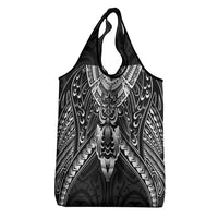 New Zealand Morepork Grocery Bag Maori Pattern Black LT05 - Polynesian Pride