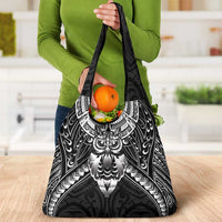 New Zealand Morepork Grocery Bag Maori Pattern Black LT05 - Polynesian Pride