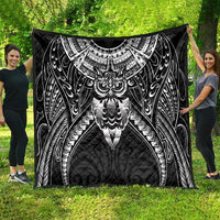 New Zealand Morepork Quilt Maori Pattern Black