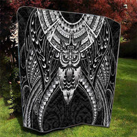 New Zealand Morepork Quilt Maori Pattern Black