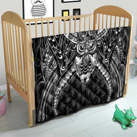 New Zealand Morepork Quilt Maori Pattern Black