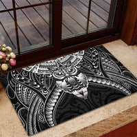 New Zealand Morepork Rubber Doormat Maori Pattern Black LT05 - Polynesian Pride