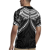 New Zealand Morepork Rugby Jersey Maori Pattern Black