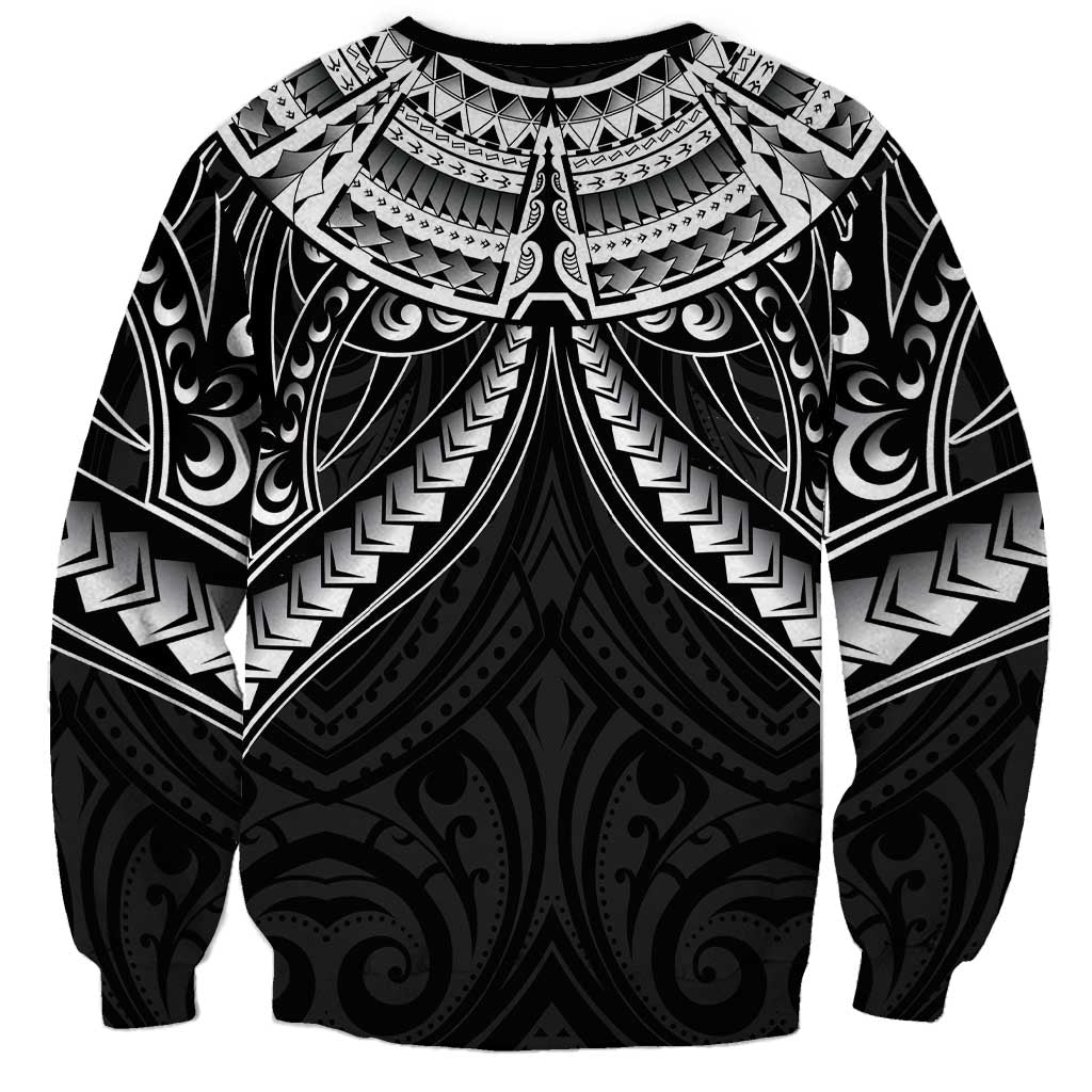 New Zealand Morepork Sweatshirt Maori Pattern Black LT05 - Polynesian Pride