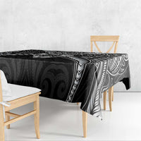 New Zealand Morepork Tablecloth Maori Pattern Black LT05 - Polynesian Pride
