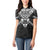 New Zealand Morepork Women Polo Shirt Maori Pattern Black