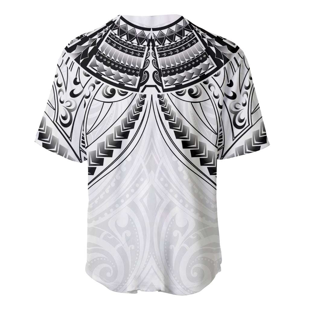 New Zealand Morepork Baseball Jersey Maori Pattern White