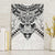 New Zealand Morepork Canvas Wall Art Maori Pattern White
