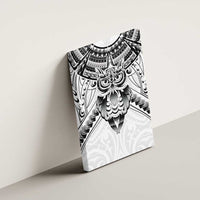 New Zealand Morepork Canvas Wall Art Maori Pattern White LT05 - Polynesian Pride