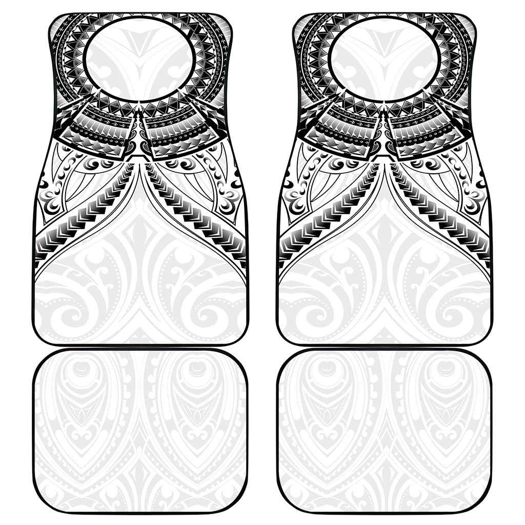 New Zealand Morepork Car Mats Maori Pattern White LT05 - Polynesian Pride