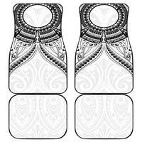 New Zealand Morepork Car Mats Maori Pattern White LT05 - Polynesian Pride