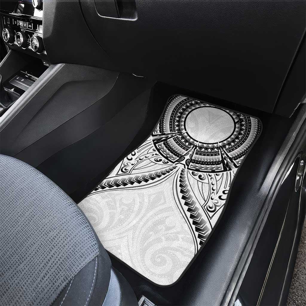 New Zealand Morepork Car Mats Maori Pattern White LT05 - Polynesian Pride