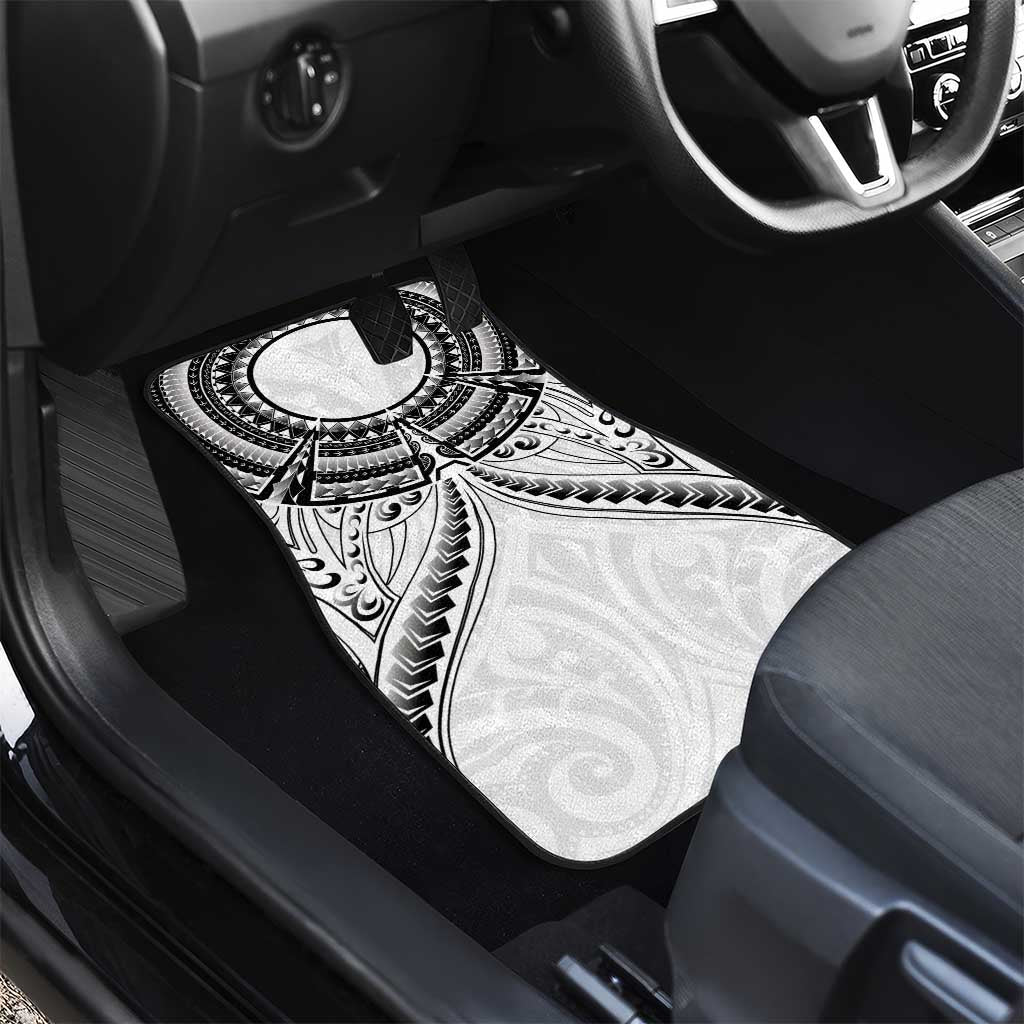 New Zealand Morepork Car Mats Maori Pattern White LT05 - Polynesian Pride