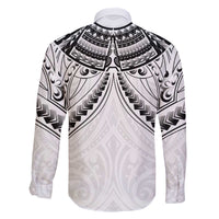 New Zealand Morepork Family Matching Off The Shoulder Long Sleeve Dress and Hawaiian Shirt Maori Pattern White