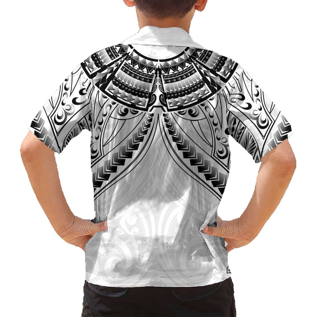 New Zealand Morepork Family Matching Puletasi and Hawaiian Shirt Maori Pattern White LT05 - Polynesian Pride