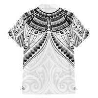 New Zealand Morepork Family Matching Puletasi and Hawaiian Shirt Maori Pattern White LT05 - Polynesian Pride