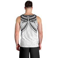 New Zealand Morepork Men Tank Top Maori Pattern White LT05 - Polynesian Pride