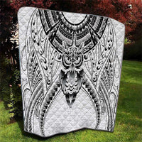 New Zealand Morepork Quilt Maori Pattern White
