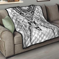 New Zealand Morepork Quilt Maori Pattern White