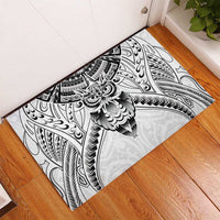 New Zealand Morepork Rubber Doormat Maori Pattern White LT05 - Polynesian Pride