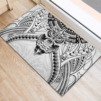 New Zealand Morepork Rubber Doormat Maori Pattern White LT05 - Polynesian Pride