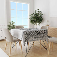New Zealand Morepork Tablecloth Maori Pattern White LT05 - Polynesian Pride