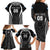 Custom Fiji Rugby Family Matching Long Sleeve Bodycon Dress and Hawaiian Shirt Fijian Warrior Black