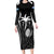 Custom Fiji Rugby Family Matching Long Sleeve Bodycon Dress and Hawaiian Shirt Fijian Warrior Black