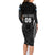 Custom Fiji Rugby Family Matching Long Sleeve Bodycon Dress and Hawaiian Shirt Fijian Warrior Black