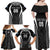 Custom Fiji Rugby Family Matching Off Shoulder Maxi Dress and Hawaiian Shirt Fijian Warrior Black