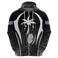 Custom Fiji Rugby Hoodie Fijian Warrior Black