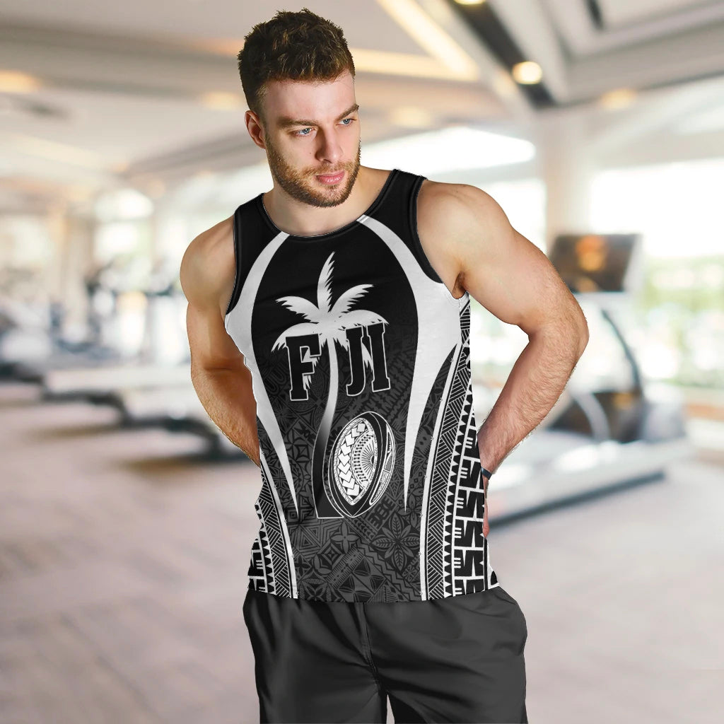 Custom Fiji Rugby Men Tank Top Fijian Warrior Black