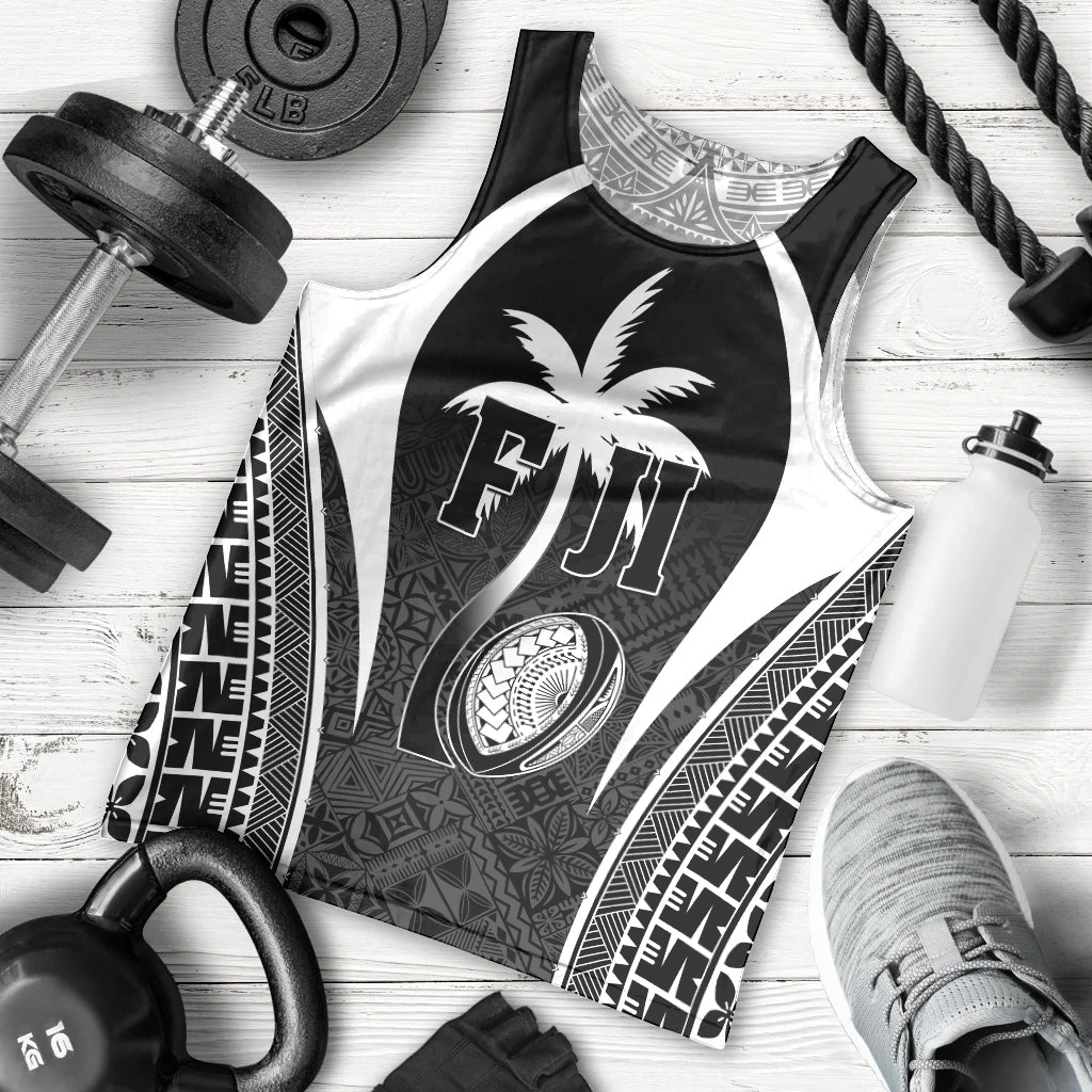 Custom Fiji Rugby Men Tank Top Fijian Warrior Black